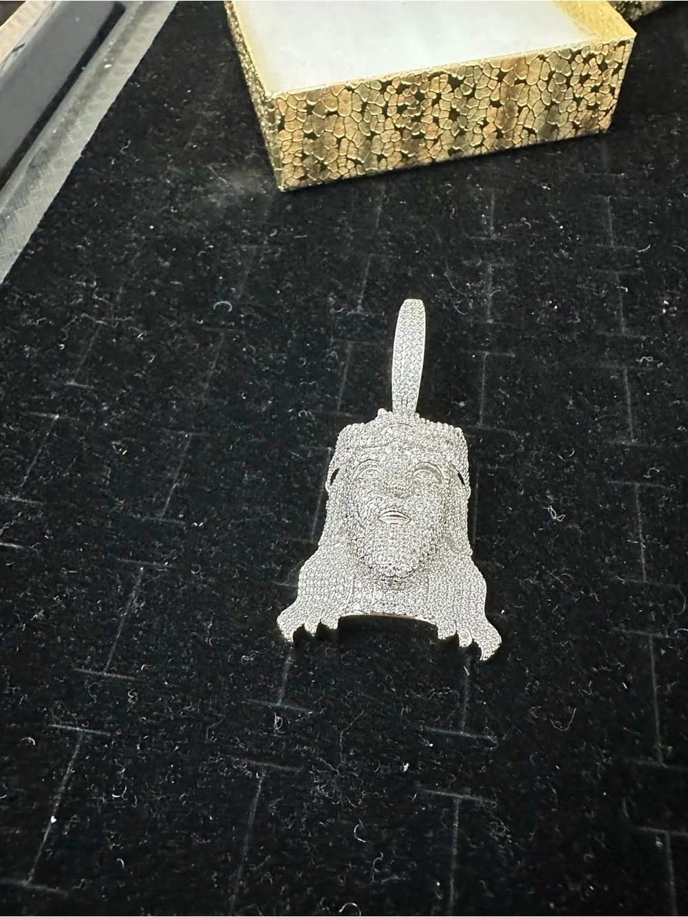 New Silver plated Crowned Jesus Head Pendant charm